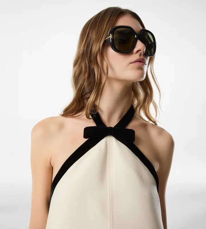 MINI COCKTAIL DRESS WITH BOW DETAIL ECRU online